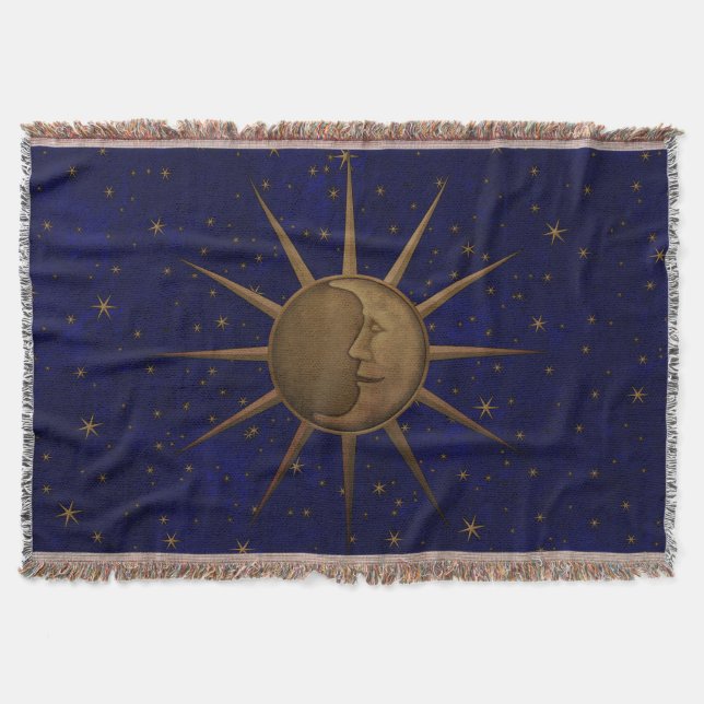 Himmlischer Sun-Mond-sternenklare Nacht Decke (Vorderseite)