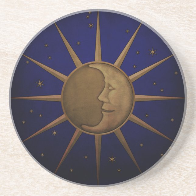 Himmlischer Sun-Mond-sternenklare Nacht Untersetzer (Vorne)
