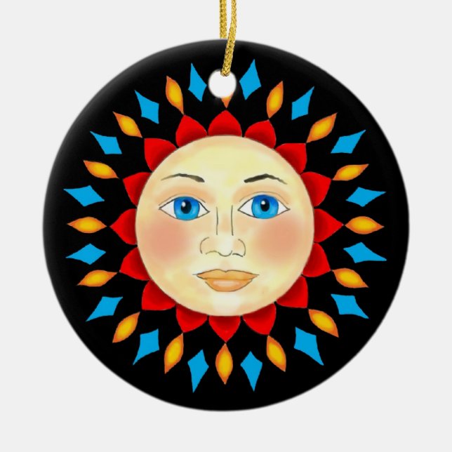 Himmlischer Sun stellen Verzierung gegenüber Keramikornament (Vorne)