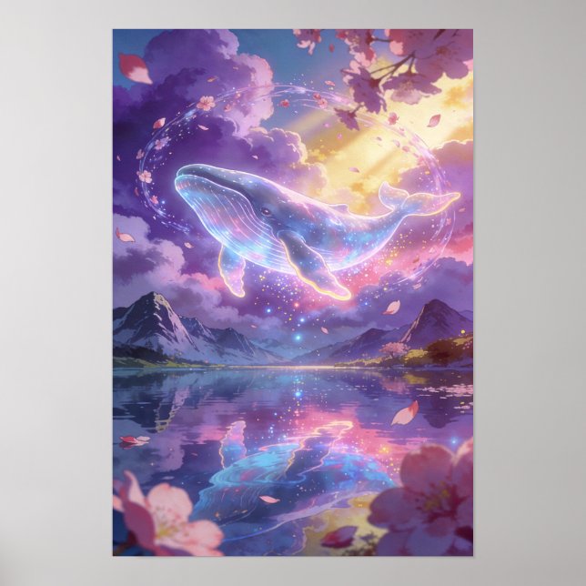 Himmlischer Traum Der Kosmische Wal Poster (Vorne)