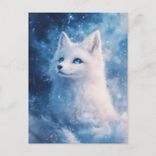 Himmlischer Weißfuchs im Sternennebel Postkarte