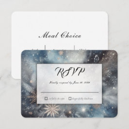 Himmlischer Winter-Mitternachts-Funkelnde Hochzeit RSVP Karte