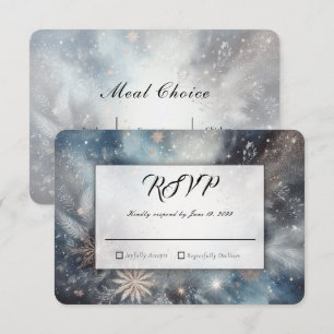 Himmlischer Winter-Mitternachts-Funkelnde Hochzeit RSVP Karte