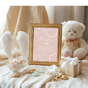 Himmlisches Baby-Shower-Rosa-Schnuller-Jagd-Spiel Einladung