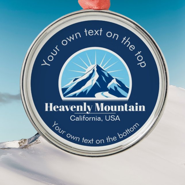 Himmlisches Berg Kalifornien Skiurlaub Medaille Ornament Aus Metall (Von Creator hochgeladen)