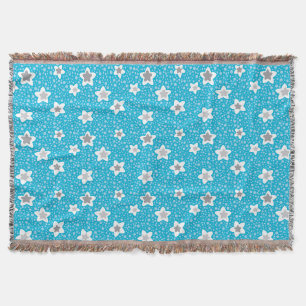 Himmlisches blaues Polka-Punkt-Retro mit Sternen Decke