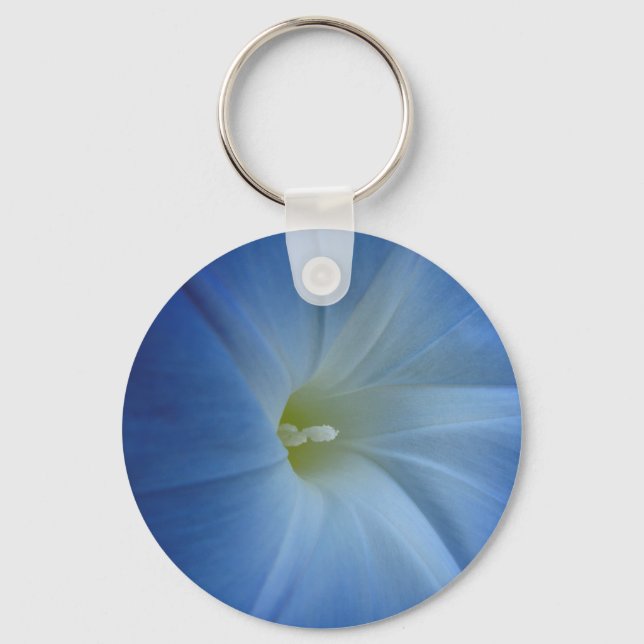 Himmlisches Blue Morning Glory Blume Foto Schlüsselanhänger (Vorderseite)