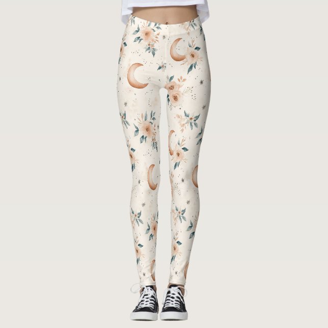 Himmlisches Blumenmuster (1) Leggings (Vorderseite)