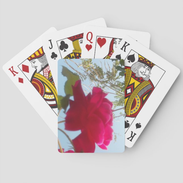 Himmlisches Blut: Eine Rose gegen den Himmel Spielkarten (Rückseite)