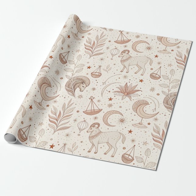 Himmlisches botanisches Muster (1) Geschenkpapier (Ungerollt)