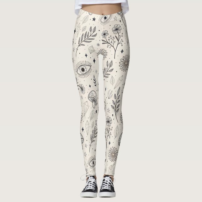 Himmlisches botanisches Muster (3) Leggings (Vorderseite)