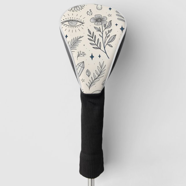 Himmlisches botanisches Muster (4) Golf Headcover (Vorderseite)