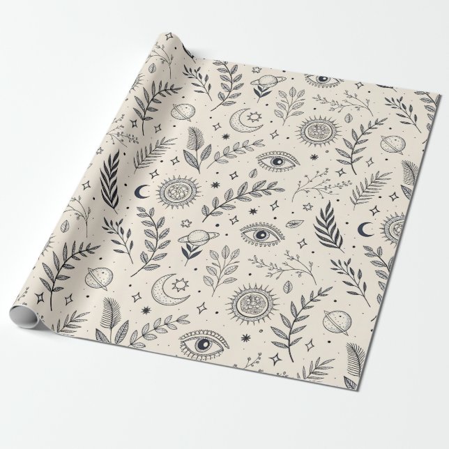 Himmlisches botanisches Muster (5) Geschenkpapier (Ungerollt)