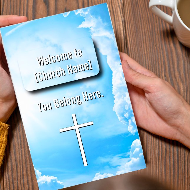 Himmlisches Bulletin Flyer (Heavenly Blue Clouds Church Bulletin Flyer)