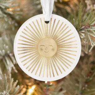 Himmlisches Gold Sonne Glücklich Sonnenschein Boho Ornament
