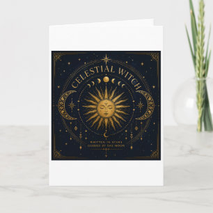 Himmlisches Gold Sonnenstrahl Mond & Sterne Spirit Karte