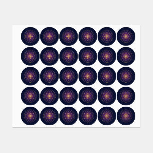 Himmlisches goldenes Mandala — Balance im Unendlic Etiketten