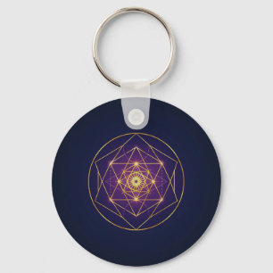 Himmlisches goldenes Mandala — Balance im Unendlic Schlüsselanhänger