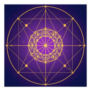 Himmlisches Heiliges Mandala – Mystische Geometrie Fotodruck
