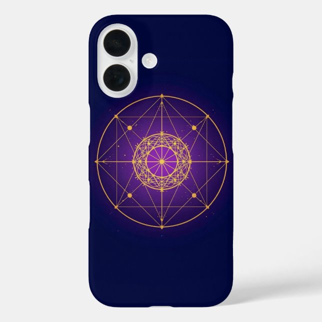 Himmlisches Heiliges Mandala – Mystische Geometrie iPhone 16 Hülle (Rückseite)