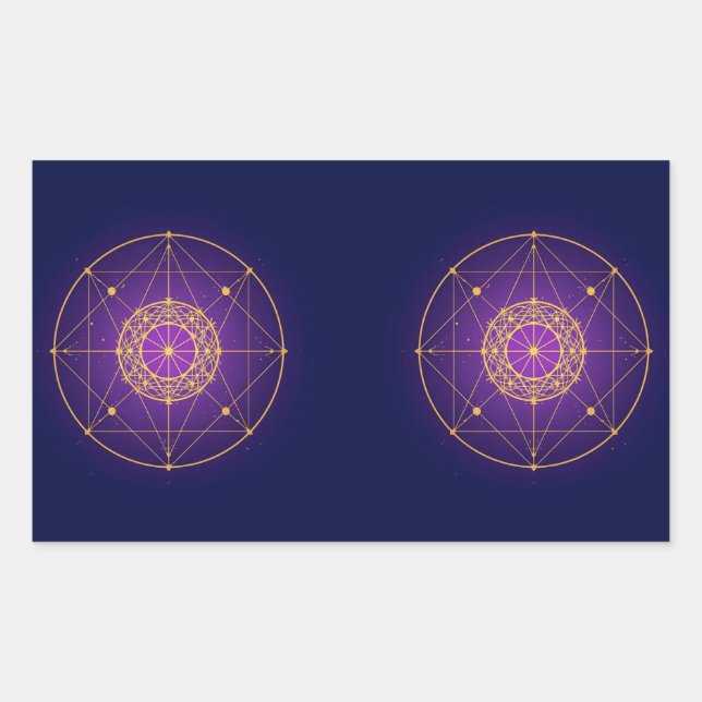 Himmlisches Heiliges Mandala – Mystische Geometrie Rechteckiger Aufkleber (Vorderseite)