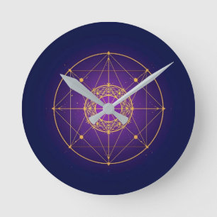 Himmlisches Heiliges Mandala – Mystische Geometrie Runde Wanduhr