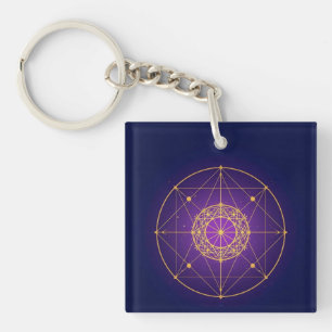 Himmlisches Heiliges Mandala – Mystische Geometrie Schlüsselanhänger