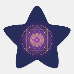 Himmlisches Heiliges Mandala – Mystische Geometrie Stern-Aufkleber