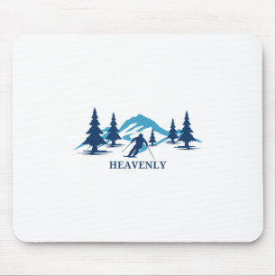 Himmlisches kalifornisches Skigebiet Skifahren _1 Mousepad