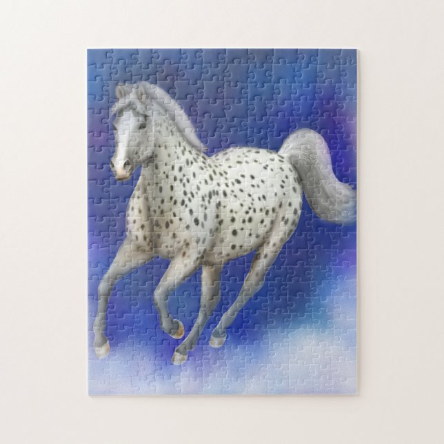 Himmlisches Leopardappaloosa-Pferdepuzzlespiel (Vertikal)