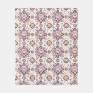 Himmlisches Lotus-Mandala Spirituelles Designmuste Fleecedecke