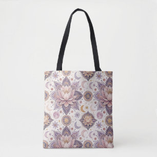 Himmlisches Lotus-Mandala Spirituelles Designmuste Tasche
