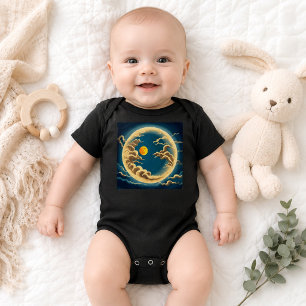 Himmlisches Mondbaby Mystischer Nachthimmel Boho Baby Strampler