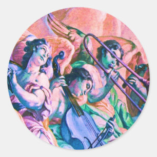 Himmlisches Musik-Band Runder Aufkleber