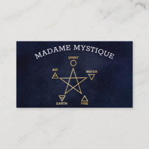 Himmlisches Pentagramm der 5 Elemente Psychic-Gesc Visitenkarte