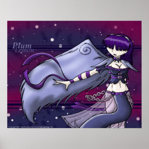 Himmlisches Pflaumen-Plakat Poster