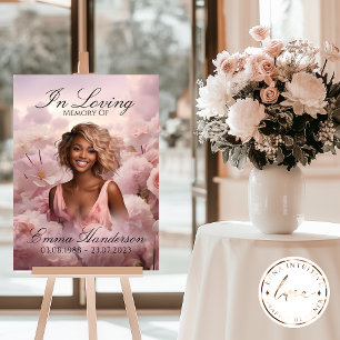 Himmlisches Pink Floral Memorandum Begrüßungszeich Poster