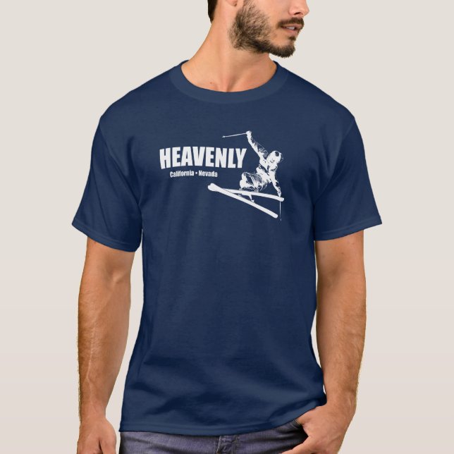 Himmlisches Skigebiet California Nevada Skier T-Shirt (Vorderseite)