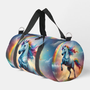 Himmlisches Spektrum: Der Regenbogen-Einhorn-Bogen Duffle Bag