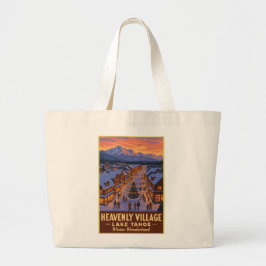 Himmlisches Village Lake Tahoe Winter Wonderland Jumbo Stoffbeutel