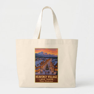 Himmlisches Village Lake Tahoe Winter Wonderland Jumbo Stoffbeutel