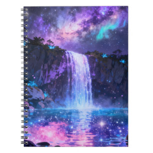 Himmlisches Wasserfall-Spiralnotizbuch Notizblock