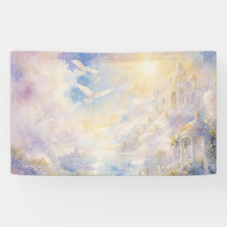 Himmlisches Wolkenpalast-Fantasie-Banner Banner