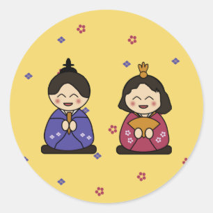 Hina Ningyo Runder Aufkleber