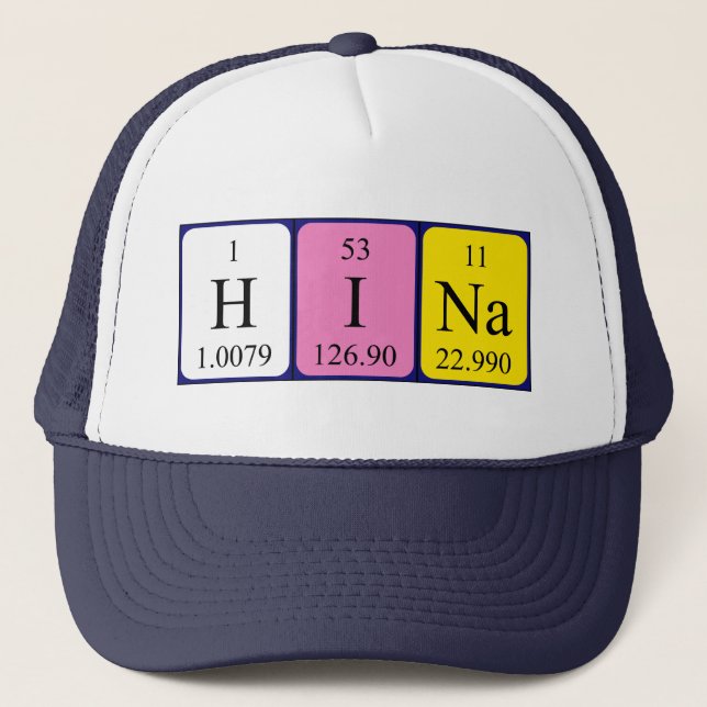 Hina Periodischer Tabellenname Truckerkappe (Vorderseite)