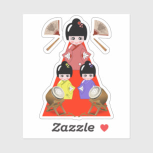 Hinamatsuri, Girls Day japanische Puppe Aufkleber