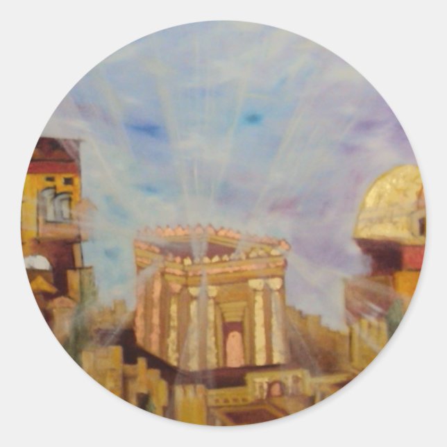 Hinauf nach Jerusalem Runder Aufkleber (Vorderseite)