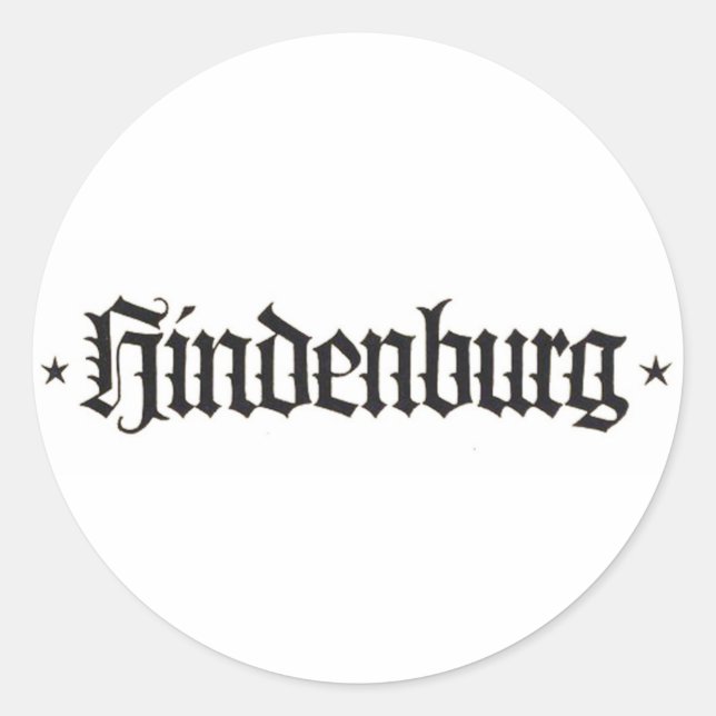 Hindenburg Sticker (Vorderseite)