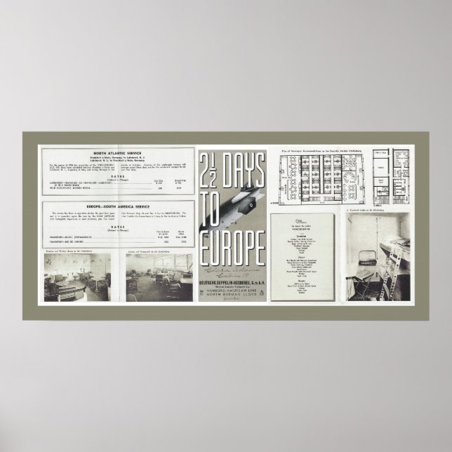 Hindenburg Vintage Reisebroschüren Poster (Vorne)