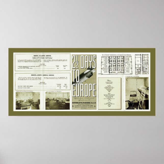 Hindenburger Broschüre Vintage Fotos Poster (Vorne)